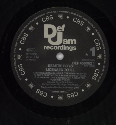 Beastie Boys Licensed To Ill - VG vinyl LP album (LP record) Dutch BEALPLI824977