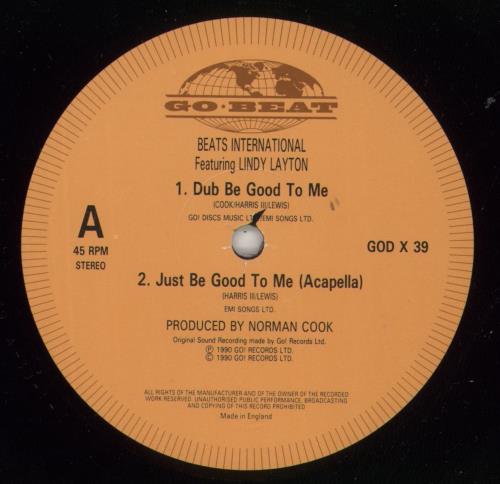Beats International Dub Be Good To Me - Top Opening 12" vinyl single (12 inch record / Maxi-single) UK BIN12DU865030