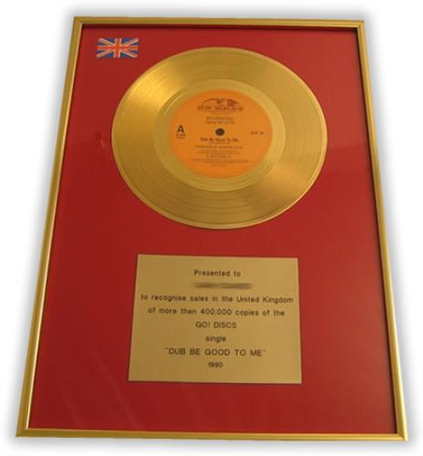 Beats International Dub Be Good To Me in-house award disc UK BINAIDU139804