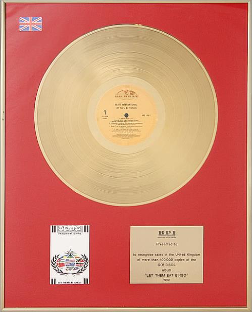 Beats International Let Them Eat Bingo award disc UK BINAWLE445212