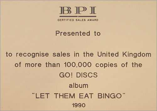 Beats International Let Them Eat Bingo award disc UK BINAWLE445212