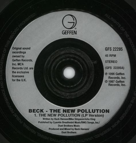 Beck The New Pollution 7" vinyl single (7 inch record / 45) UK B-K07TH86377