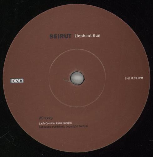 Beirut Elephant Gun 7" vinyl single (7 inch record / 45) UK BI107EL889306