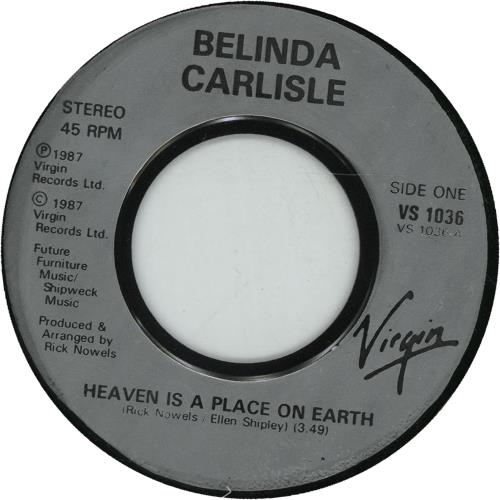 Belinda Carlisle Heaven Is A Place On Earth - Jukebox 7" vinyl single (7 inch record / 45) UK CAR07HE665143