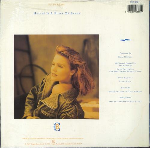 Belinda Carlisle Heaven Is A Place On Earth - Shrink 12" vinyl single (12 inch record / Maxi-single) UK CAR12HE820302
