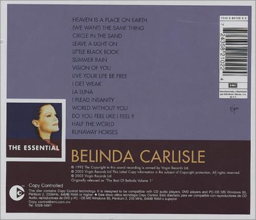 Belinda Carlisle The Essential CD album (CDLP) Mexican CARCDTH260701