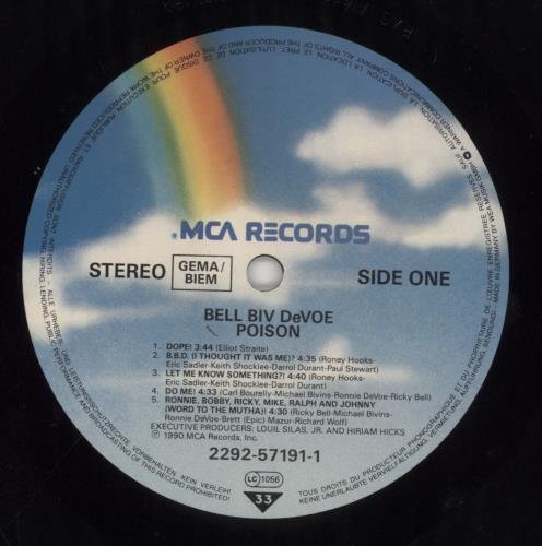 Bell Biv Devoe Poison vinyl LP album (LP record) German BGXLPPO854795