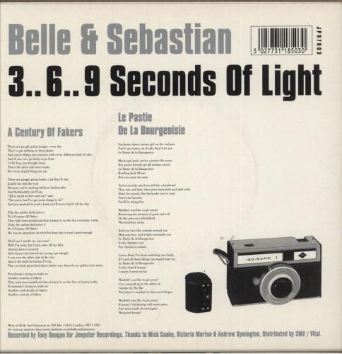 Belle & Sebastian 3.. 6.. 9 Seconds Of Light 7" vinyl single (7 inch record / 45) UK B&S07SE99436