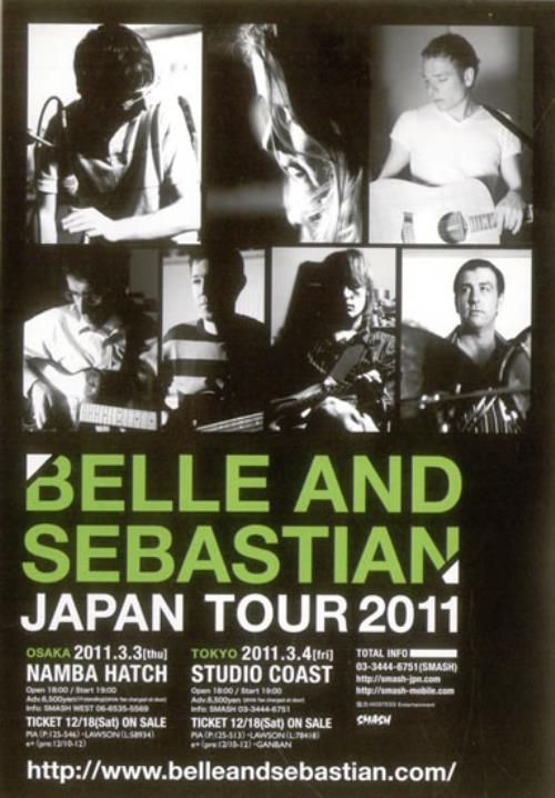 Belle & Sebastian Japan Tour 2011 handbill Japanese B&SHBJA527824