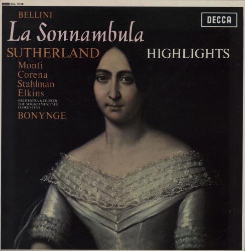 Bellini La Sonnambula - Highlights vinyl LP album (LP record) UK BIILPLA760942