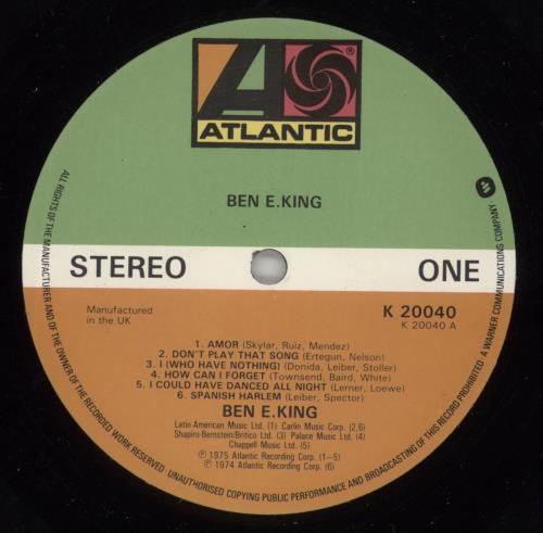 Ben E. King Ben E. King vinyl LP album (LP record) UK BKGLPBE865272