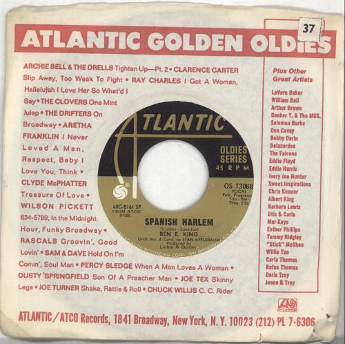 Ben E. King Spanish Harlem 7" vinyl single (7 inch record / 45) US BKG07SP691894