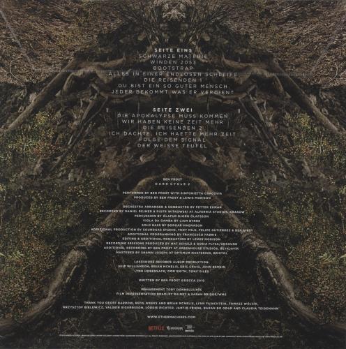 Ben Frost Dark: Cycle 2 - Transparent Vinyl + PVC Sleeve vinyl LP album (LP record) UK 0F6LPDA870387