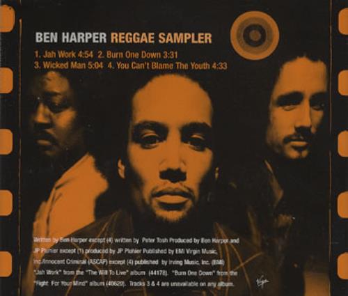 Ben Harper Reggae Sampler CD single (CD5 / 5") US BHPC5RE361082