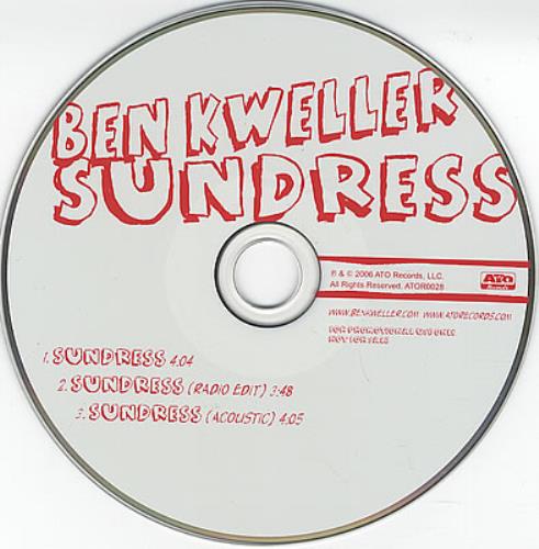 Ben Kweller Sundress CD single (CD5 / 5") US BKWC5SU376860