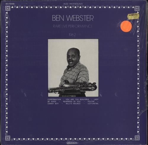 Ben Webster Rare Live Performance 1962 vinyl LP album (LP record) French BNWLPRA776486