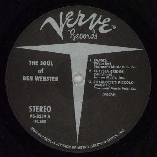 Ben Webster The Soul Of Ben Webster - 180gm Vinyl - Shrink vinyl LP album (LP record) US BNWLPTH878656