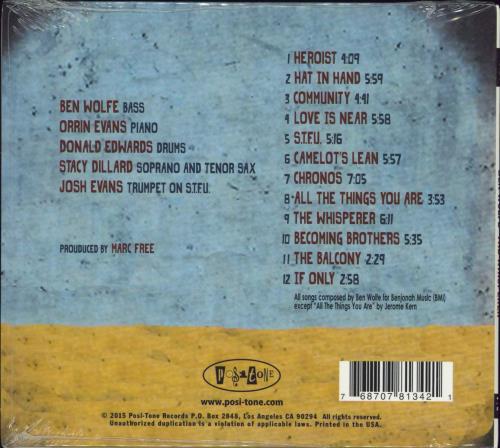 Ben Wolfe The Whisperer CD album (CDLP) US 3EYCDTH770630