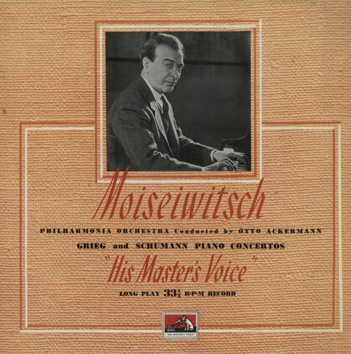 Benno Moiseiwitsch Grieg And Schumann Piano Concertos vinyl LP album (LP record) UK B3QLPGR761401