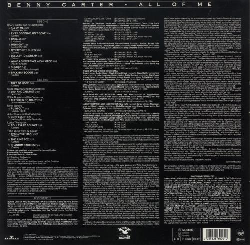 Benny Carter All Of Me vinyl LP album (LP record) German BCALPAL651736