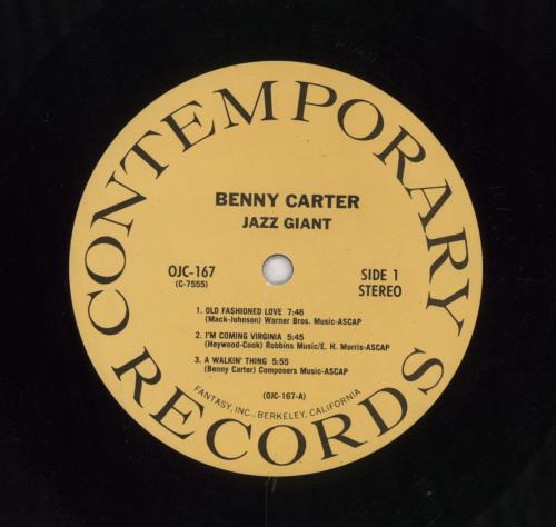Benny Carter Jazz Giant vinyl LP album (LP record) US BCALPJA819350