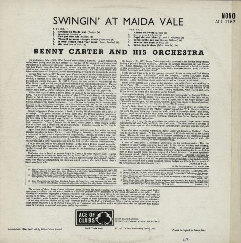 Benny Carter Swingin' At Maida Vale vinyl LP album (LP record) UK BCALPSW758168