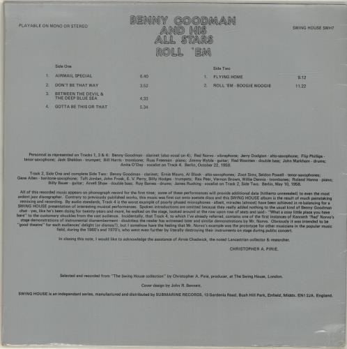 Benny Goodman Roll 'Em vinyl LP album (LP record) UK BG1LPRO697546