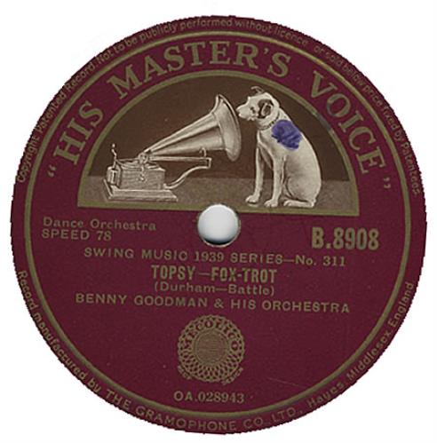 Benny Goodman Topsy 78rpm shellac record UK BG178TO394466