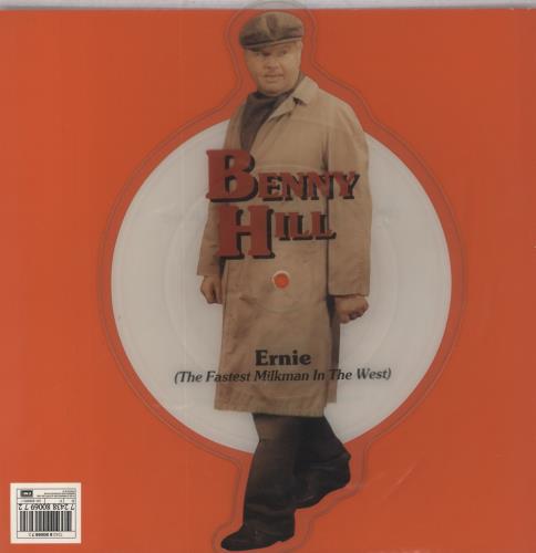Benny Hill Ernie [The Fastest Milkman In The West] + backing card shaped picture disc (picture disc vinyl record) UK BHISHER82459