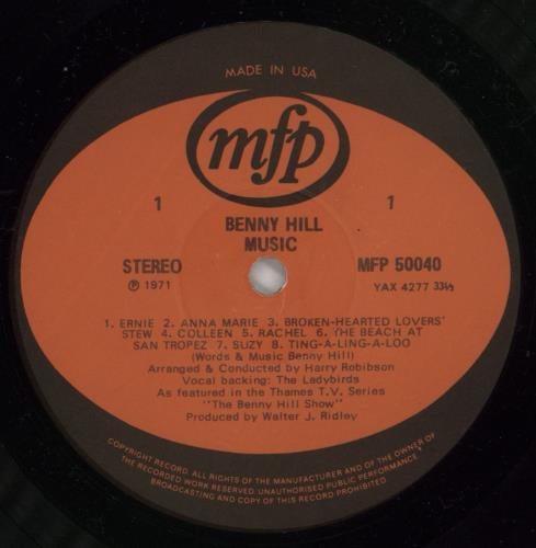 Benny Hill Ernie vinyl LP album (LP record) UK BHILPER373216