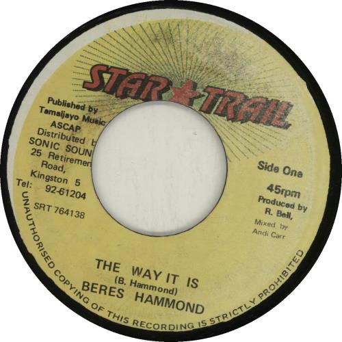 Beres Hammond The Way It Is 7" vinyl single (7 inch record / 45) Jamaican FQY07TH687985
