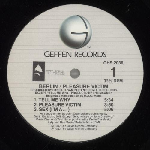 Berlin Pleasure Victim vinyl LP album (LP record) US BERLPPL34430