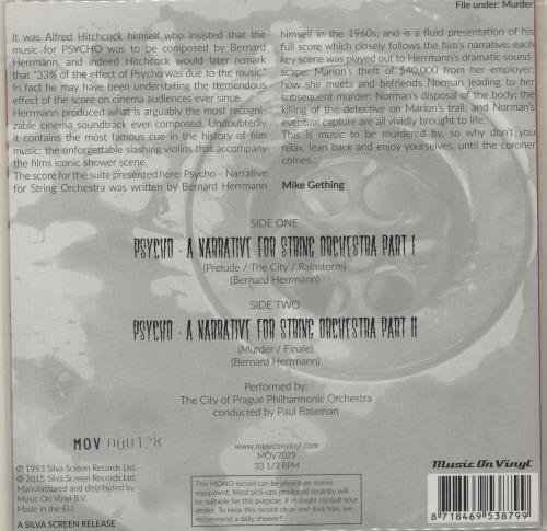 Bernard Herrmann Psycho (A Narrative For String Orchestra) - Red Vinyl + Numbered Sleeve 7" vinyl single (7 inch record / 45) UK 1BH07PS680792