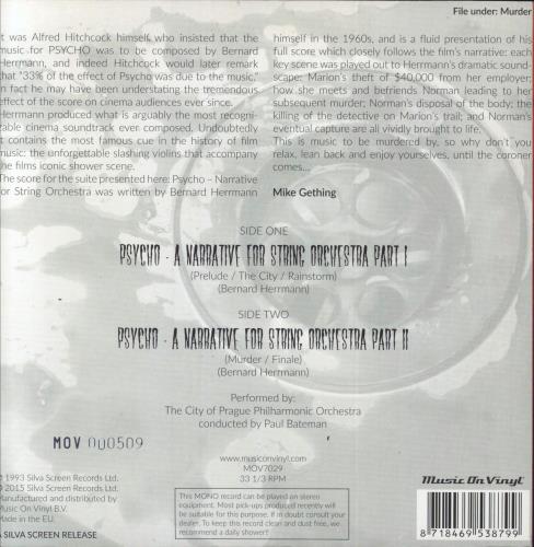 Bernard Herrmann Psycho (A Narrative For String Orchestra) - Red Vinyl + Numbered Sleeve 7" vinyl single (7 inch record / 45) UK 1BH07PS832741