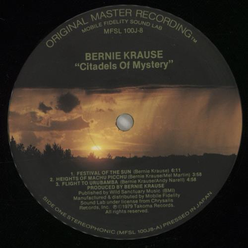 Bernie Krause Citadels Of Mystery vinyl LP album (LP record) US BKELPCI342443