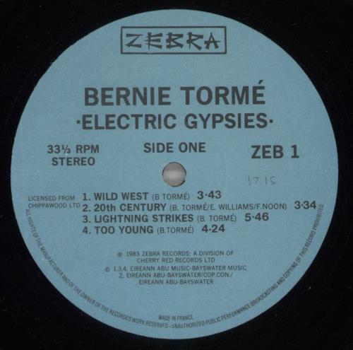 Bernie Torm� Electric Gypsies vinyl LP album (LP record) UK BK-LPEL558465