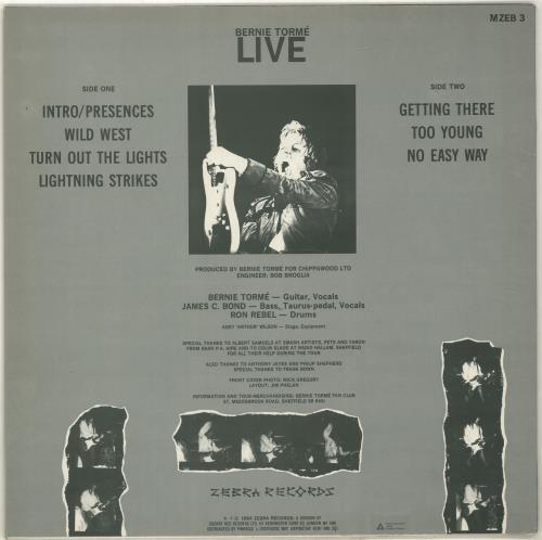 Bernie Torm� Live vinyl LP album (LP record) UK BK-LPLI701200