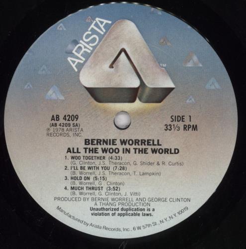 Bernie Worrell All The Woo In The World - DJ Copy Sticker vinyl LP album (LP record) US E0RLPAL834142