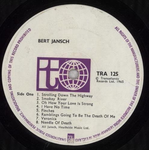 Bert Jansch Bert Jansch - 2nd - VG vinyl LP album (LP record) UK JSHLPBE715115