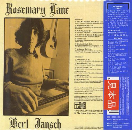 Bert Jansch Rosemary Lane CD album (CDLP) Japanese JSHCDRO799765