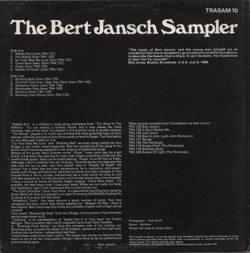 Bert Jansch The Bert Jansch Sampler vinyl LP album (LP record) UK JSHLPTH193034