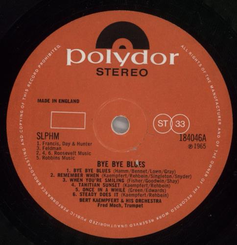 Bert Kaempfert Bye Bye Blues - 70s vinyl LP album (LP record) UK BKPLPBY553475