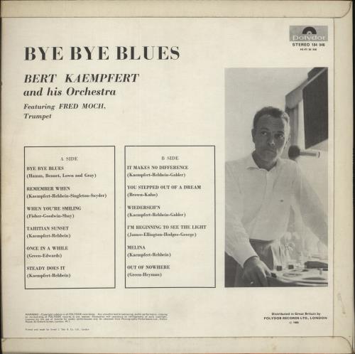 Bert Kaempfert Bye Bye Blues - 70s vinyl LP album (LP record) UK BKPLPBY553475