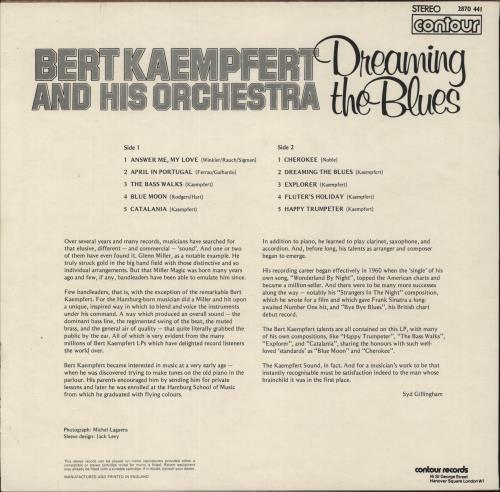 Bert Kaempfert Dreaming The Blues vinyl LP album (LP record) UK BKPLPDR426331