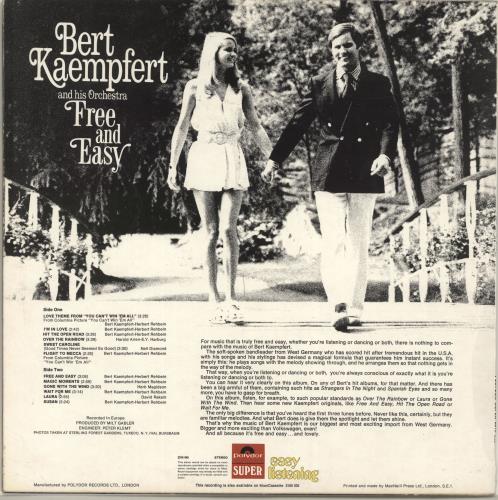 Bert Kaempfert Free And Easy vinyl LP album (LP record) UK BKPLPFR694304