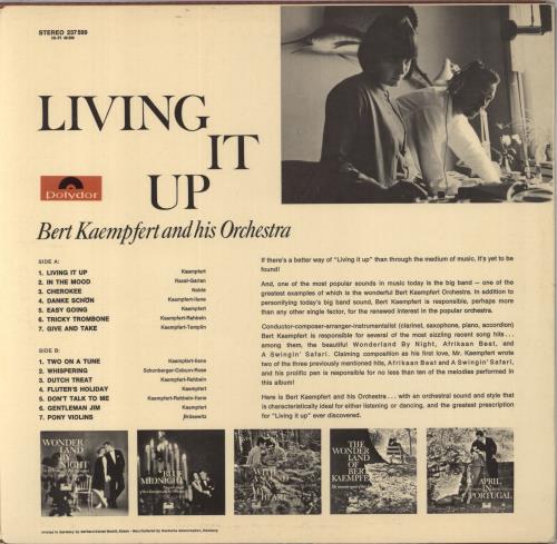 Bert Kaempfert Living It Up vinyl LP album (LP record) German BKPLPLI830425