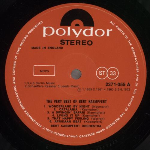 Bert Kaempfert The Very Best Of Bert Kaempfert vinyl LP album (LP record) UK BKPLPTH563202