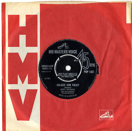 Bert Weedon Colour Him Folky 7" vinyl single (7 inch record / 45) UK B/W07CO591638