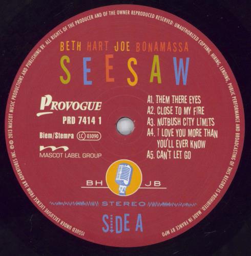 Beth Hart & Joe Bonamassa Seesaw - 180 gram 2-LP vinyl record set (Double LP Album) UK 11Y2LSE818120