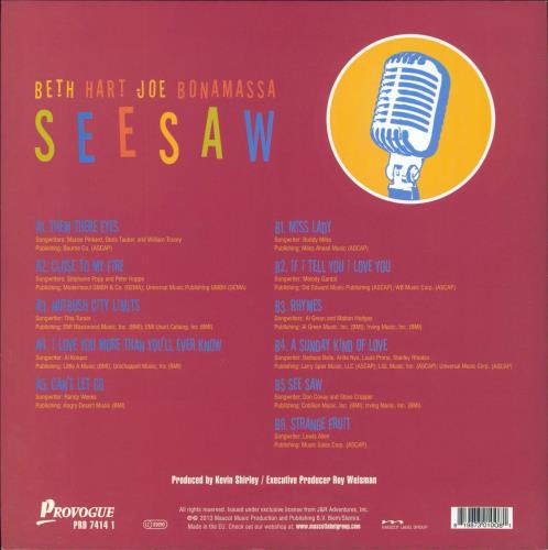 Beth Hart & Joe Bonamassa Seesaw - 180 gram 2-LP vinyl record set (Double LP Album) UK 11Y2LSE818120